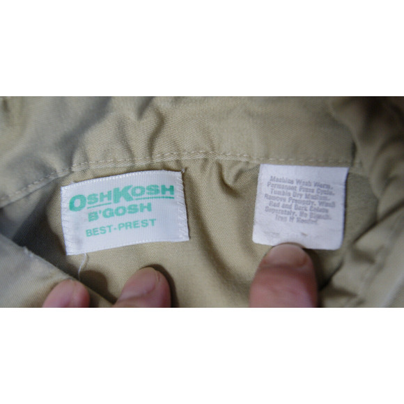 Vintage Oshkosh Best-Prest Tan Mens XL Long Sleeve Snap Button Work Shirt Stains - Picture 2 of 16